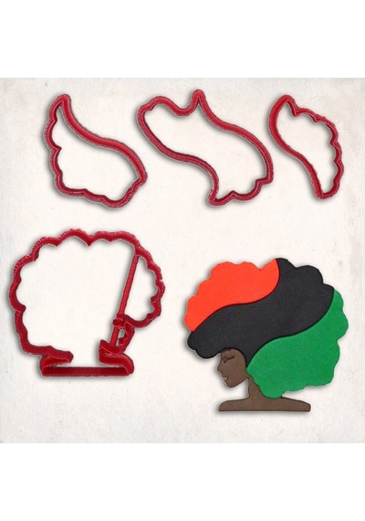 Afrika Bayrağı Kız Detay Kurabiye Kalıp Seti 4 Lü