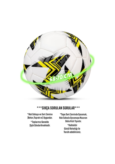 Telvesse Futbol Topu Europe Ligi Pompalı Set Dayanıklı Sert Zemin Halı Saha Futbol Topu Sarı 100 Sarı