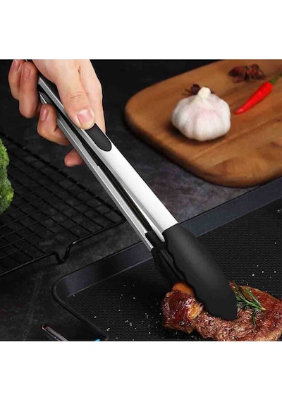 Barbekü Maşa Silikon Uçlu 25 Cm Çok Renkli