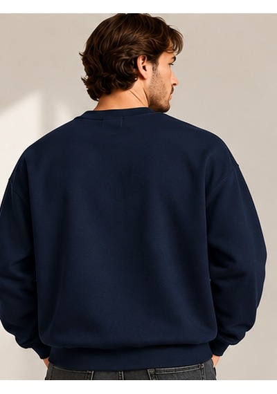 Gıovera Jaguar Premium Oversize Erkek Sweatshirt %100 Pamuk Lacivert