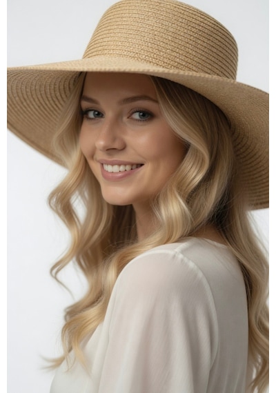 Mollycrush Hediye Yazlık Camel Kadın Fötr Şapka Plaj Ve Günlük Kullanıma Uygun Model Camel