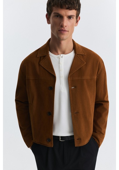 Antioch Crop Fit Suni Süet Ceket Camel