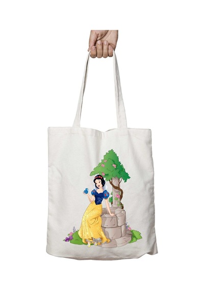 Art Hediye Snow-white-png-file İki Tarafı Kalıcı Baskılı Yıkanabilir Okul Plaj Omuz Bez Çantası Çok Renkli