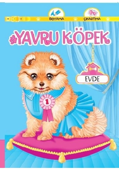 Yavru Köpek Evde-Boyama Çıkartma- Koloni Çocuk Yayınları