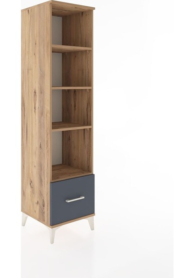 Hyperion Dolap 4 Raflı Tek Çekmeceli 44x44x182 Çam-antrasit Çam