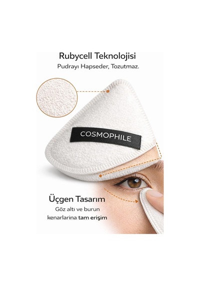 Beauty Pro Üçgen Puff Pudra Süngeri, Saklama Kutulu Çok Renkli