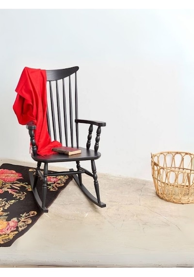 Willlow Rocker Ahşap Sallanır Sandalye Siyah