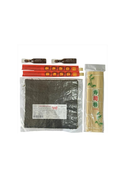 Sushi Seti 1, 5 Yaprak Yosun, Sushi Matı, Chopstick, Soya Sosu, Evde Sushi Yap