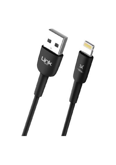 Linktech K601 Safe Usb - İph Lightning 3a Data Ve Şarj Kablosu 1mt Siyah -