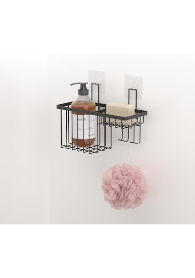 Yapışkanlı Tek Katlı Sabunluk Raf St309 Siyah