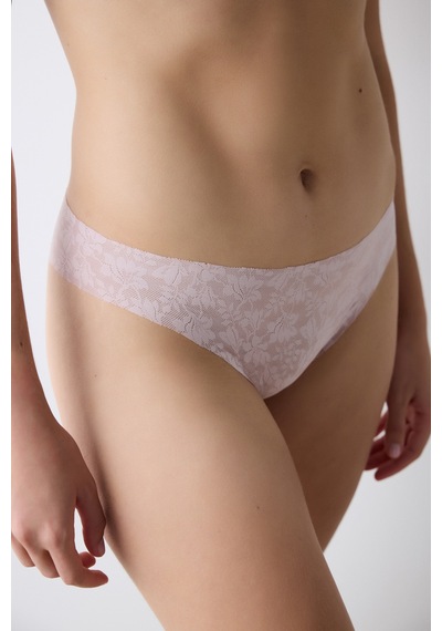 Penti Invisible Lazer Kesim Lacy Dantel Gül Kurusu Pembe Slip Külot