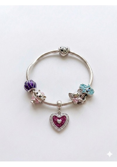 Kadın Mor Top, Tatlı Kedi, Sallantılı Kalp, Pembe Taşlı Canavar, Turkuaz Fatma Ana Eli Charmlı Çelik Kalp Kilit Bileklik 18 Cm Silver Kadın Mor Top, Tatlı Kedi, Sallantılı Kalp, Pembe Taşlı Canavar, Turkuaz Fatma Ana Eli Charmlı Çelik Kalp Kilit Bileklik 18 Cm Silver