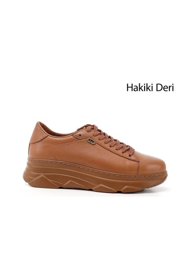 Gönderi(R) Gönderi R Bağcıklı Dolgu Taban Hakiki Deri Sneaker Taba