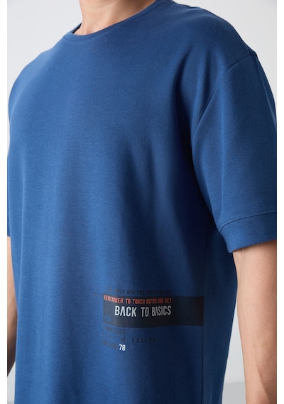 Tommy Life Tommy Lıfe Parlament Pamuklu Kalın Yumuşak Dokulu Oversize Fit Baskılı Erkek T-shirt - 88322 001