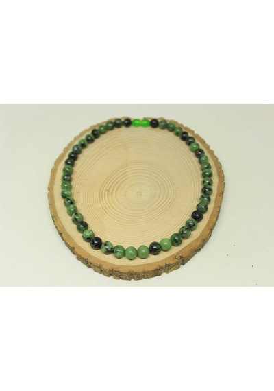 Anyolit (Rubizoit – Rubyzoisit) Taşı Kolye 8mm (Klipsli) Altın