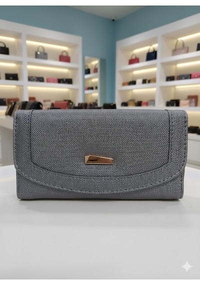 Newish Polo Zarf Model Kapaklı Fermuarlı Kadın Portföy Cüzdan Brn Bronz