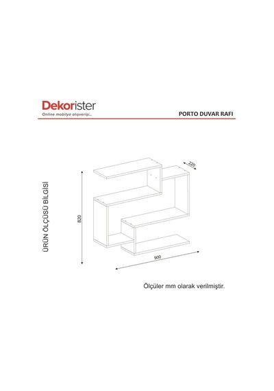 Dekorister Porto Duvar Rafları Beyaz