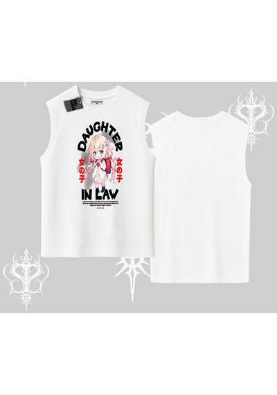 Startmore Startmore Kolsuz Tshirt Anime Girl Daughter In Law Baskılı Beyaz