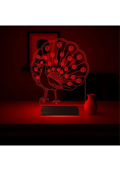 Luvivia Tavuz Kuşu 3d Lamba - Masa Gece Lambası Şeffaf