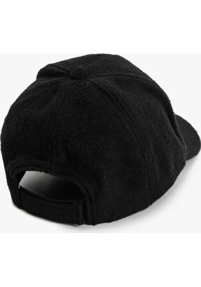 Koton Cap Şapka Slogan İşlemeli Yün Karışımlı Siyah 4wak40031aa 4WAK40031AA999 Siyah
