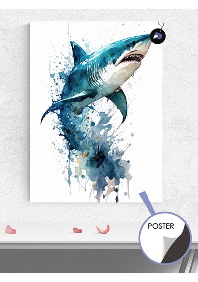 Köpek Balığı Jaws Hayvan Poster - Afiş - Dekoratif Duvar Posteri