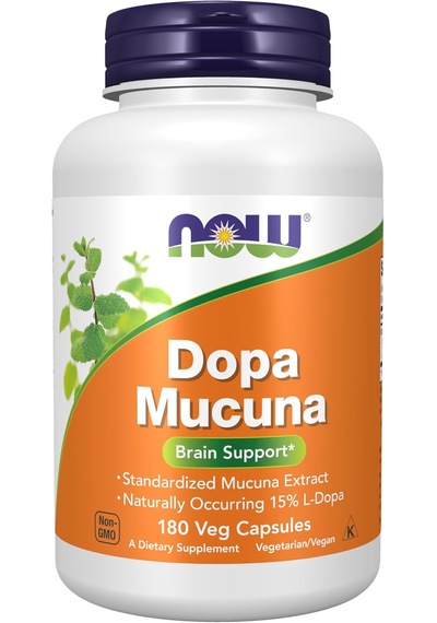 Now Foods Dopa Mucuna Standardized Mucuna Extract With Naturally Occurring 15% L-dopa 180 Veg Caps