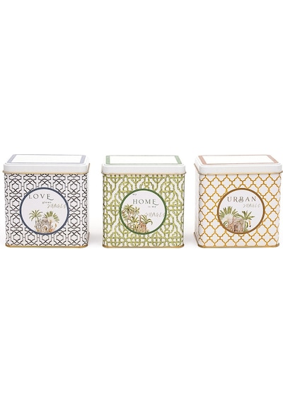 Forrest Desenli Dikdörtgen Saklama Kabı 3 Lü Set, 8 X 12 Cm Çok Renkli