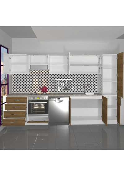Decoraktiv Elite 325yq Ankastre Fırın Modüllü Mdf Hazır Mutfak Dolabı - Tezgah Dahil - Pera - Beyaz Beyaz - Meşe Decoraktiv Elite 325yq Ankastre Fırın Modüllü Mdf Hazır Mutfak Dolabı - Tezgah Dahil - Pera - Beyaz Beyaz - Meşe