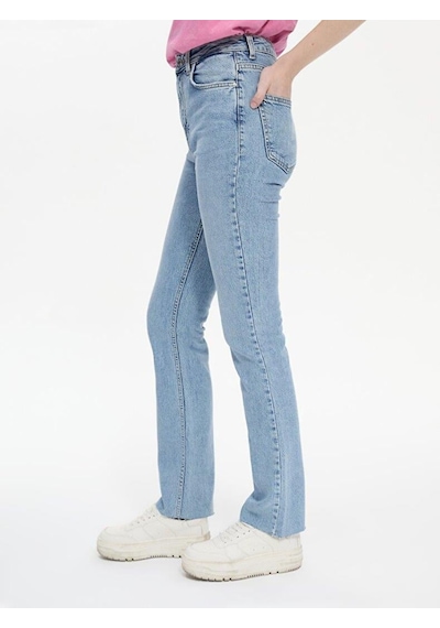 Ltb Betıana X Düz Paça Yüksek Bel Jean Pantolon 009516741556055241 Mavi Açık