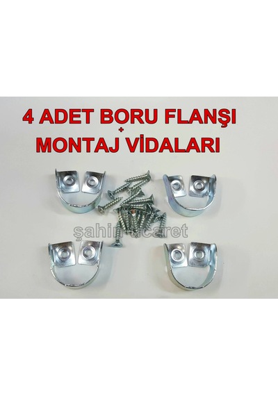 Dolap Borusu Askı Flanşı 4 Adet Montaj Vidaları