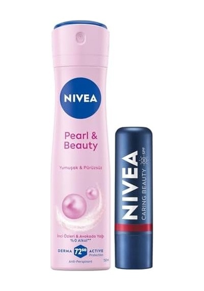 Spf30 Güneş Koruyucu Nemlendirici Kırmızı Renkli Dudak Kremi Ve Sprey Deodorant Pearl&beauty 150ml