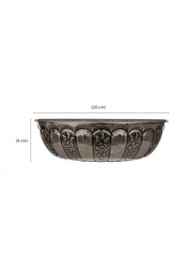 Ludıa Dekoratif Desenli Geleneksel Hamam Banyo Tası 6cmx20cm Koyu Gri