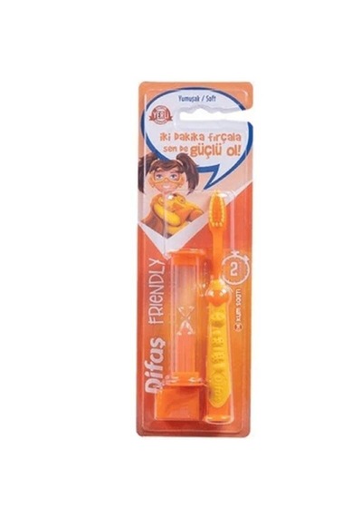 Difaş Diş Fırçası Çocuk Kum Saatli Soft Turuncu
