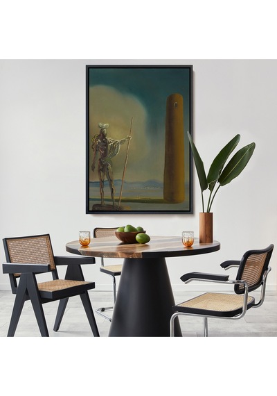 Ahşap Çerçeveli Salvador Dali - Kuledeki Şövalye Tablosu - Le Cavalier A La Tour-7399