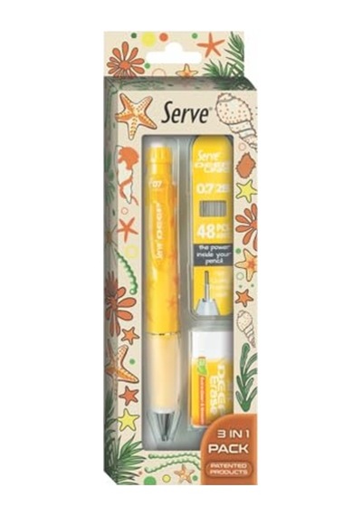 Doğa Desenli Deep Kalem, Deep Silgi Ve Deep Min, 0.7 Mm, Hardal Sarısı Genel