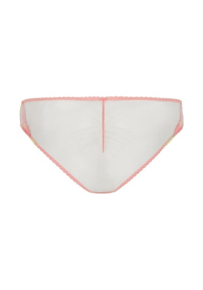 Agent Provocateur Zuri Full Brief Pembe Dantel Nakışlı Tül Slip, Elastik Saten Bel, Feminen Glamour Çok Renkli