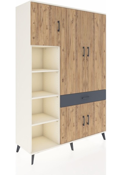 Hyperion Dolap 8 Raflı Tek Çekmeceli 5 Kapaklı 132x44x195 Aytaşı-çam/antrasit Atlas Çam/antrasıt - Aytası Hyperion Dolap 8 Raflı Tek Çekmeceli 5 Kapaklı 132x44x195 Aytaşı-çam/antrasit Atlas Çam/antrasıt - Aytası
