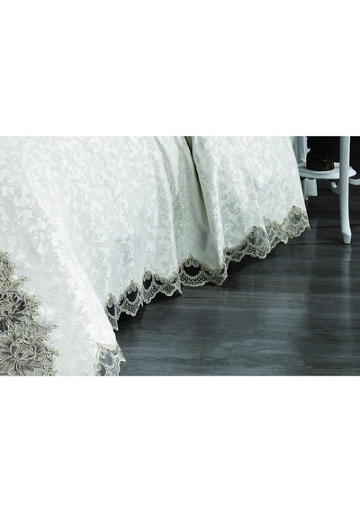 Jülide Polyester Pamuk Krem Pike Takımı Çift Kişilik 6 Parça 699 Krem