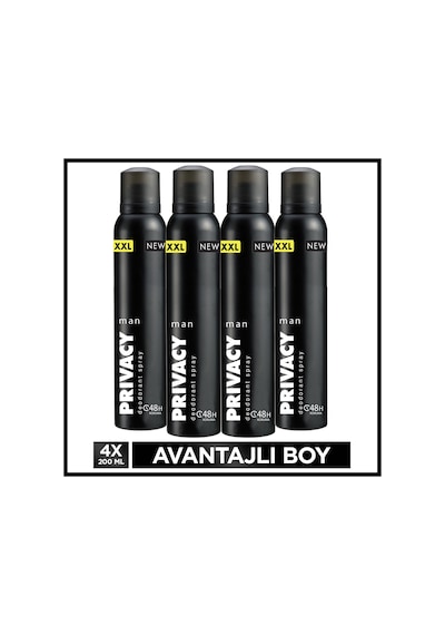 Privacy Man Erkek Deodorant 4x200 Ml