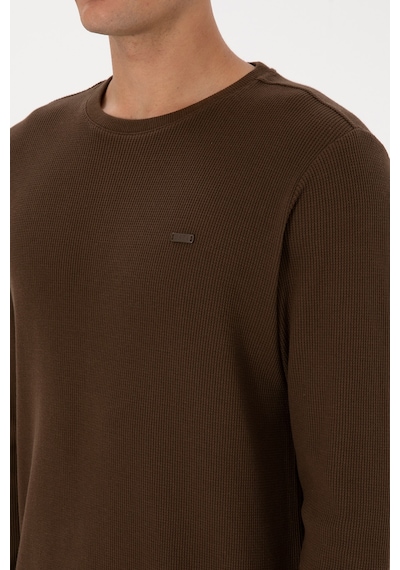 U.S. Polo Assn. Erkek Regular Fit Bisiklet Yaka Kahverengi Sweatshirt 50316390-VR029