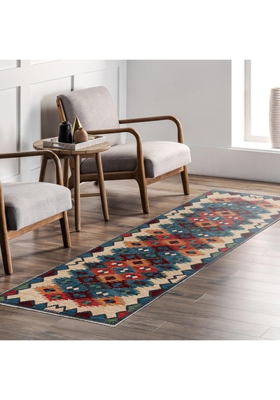 Pastelhome Anti-cilt Hassasiyetik Yıkanabilir Kaymaz Şönil Halı Kilim Kendinden Saçaklı Eskitme, Modern Desen Otur Diğer