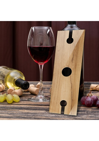 Cam Şarap Şişesi Ve Kadeh Tutucu Bella 10cm X 32cm