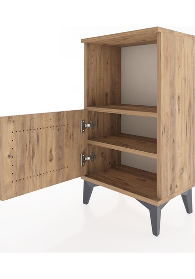 Arges Komodin 2 Raflı 44x30x80 Çam-çam Çam