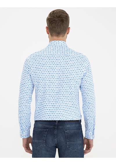 Pierre Cardin Erkek Saks Desenli Gömlek 50232974-vr045 Saks