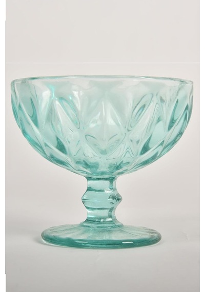 Setabıanca Stcv-292-a Crystal Colors Ayaklı Kase Ekose Desen Aqua, 6'lı çok renkli