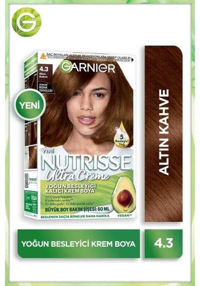 Nutrisse Ultra Creme 4,3 Altın Kahve Saç Boyası, 3600542539609