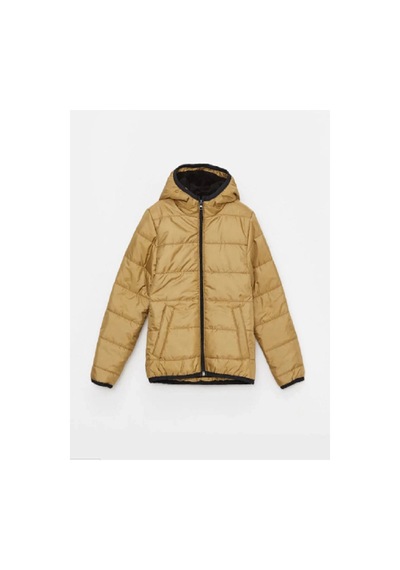 LC Waikiki Kapüşonlu Basic Erkek Çocuk Şişme Mont Khakı