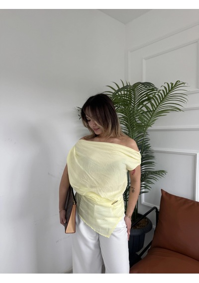 Keymoda Kadın Toka Detaylı Cape Bluz Sarı