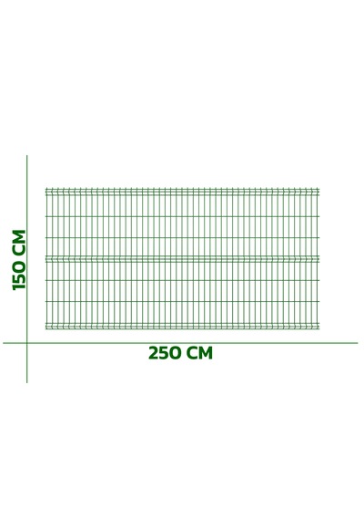 1 Adet Panel  Çit Teli 150x250 Cm Yeşil