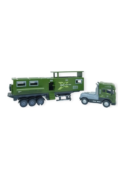 Metal Tır 1:24 - Sesli Işıklı Karavan Tır 39 Cm - Yeşil Çok Renkli